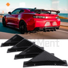 Universal Black/Carbon Fiber Shark Fin Rear Bumper Diffuser for Cars 4pcs