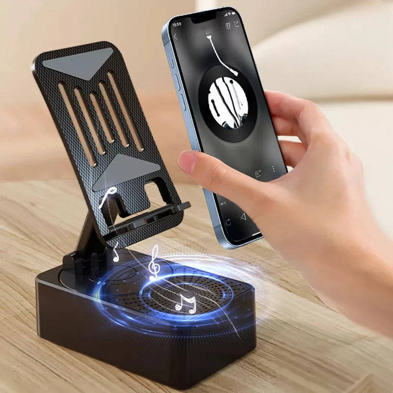 3 in 1 Bluetooth Speaker and Cell Phone Stand for Convenient Viewing Mobile Phone Holder