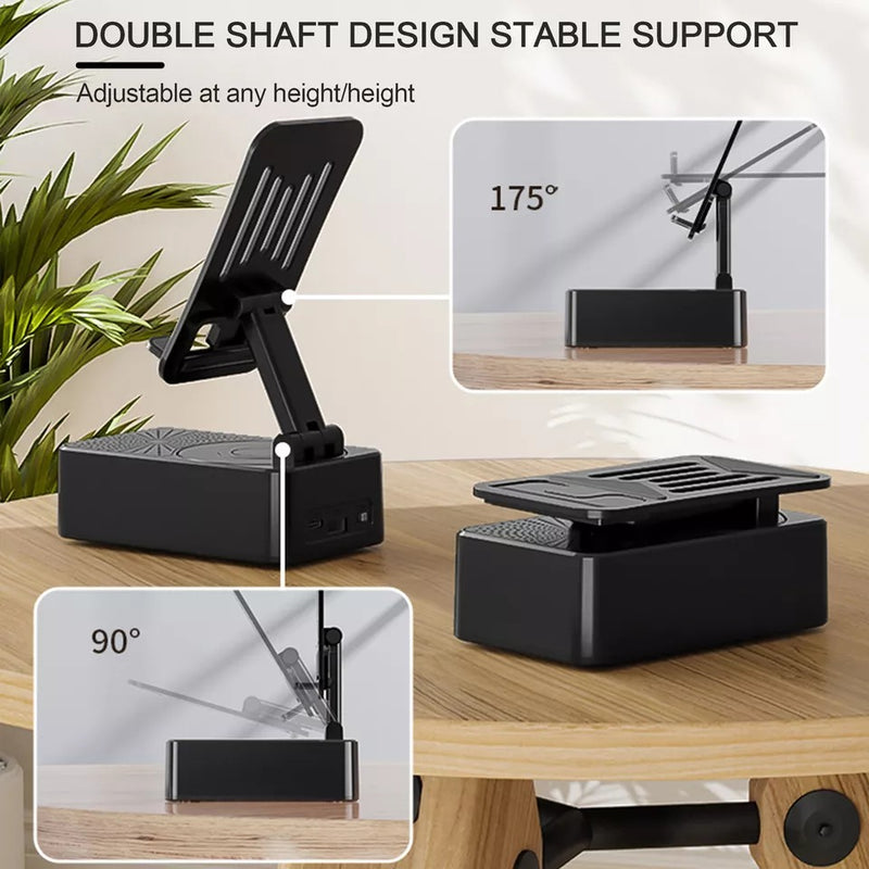 3 in 1 Bluetooth Speaker and Cell Phone Stand for Convenient Viewing Mobile Phone Holder