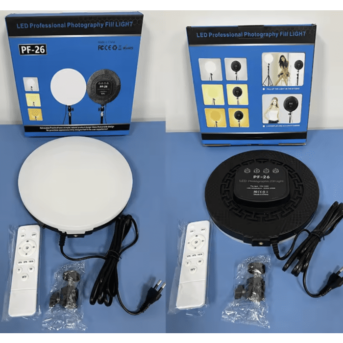 LED Lamp  Round Panel Lights for Photography, Home, and Office Lighting with Remote Control