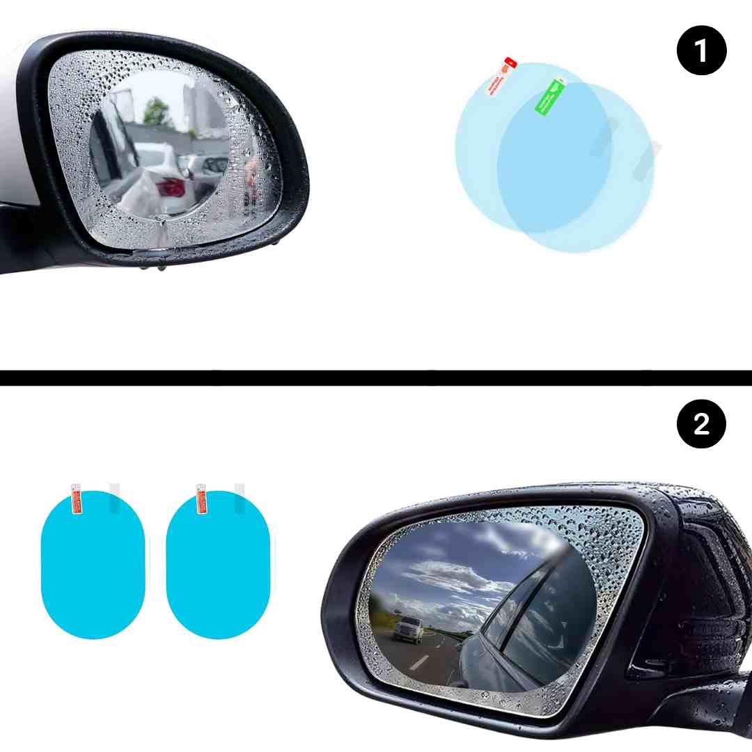 Waterproof Anti Fog Film Rain Proof Car Mirror for All Vehicles - Set of 2