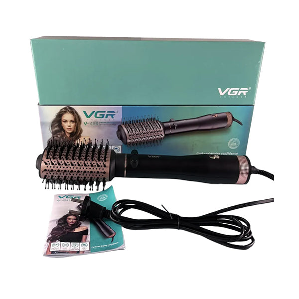 VGR Rotating Hot Air Brush Comb V494 - Black