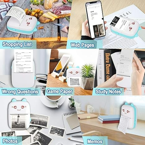 Bluetooth Pocket Mini Printer, For Android & iOS With 1 Free Paper Roll