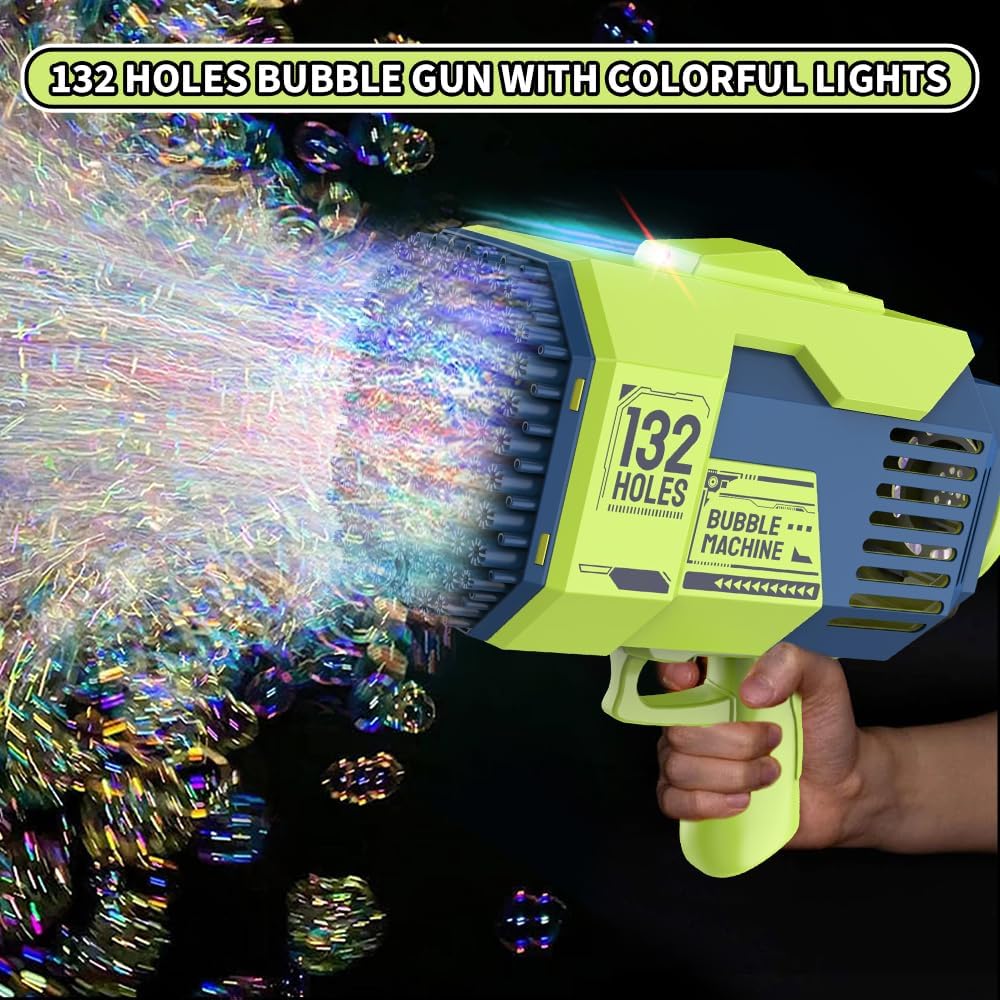 Bubble Gun 132 Holes With Colorful Lights