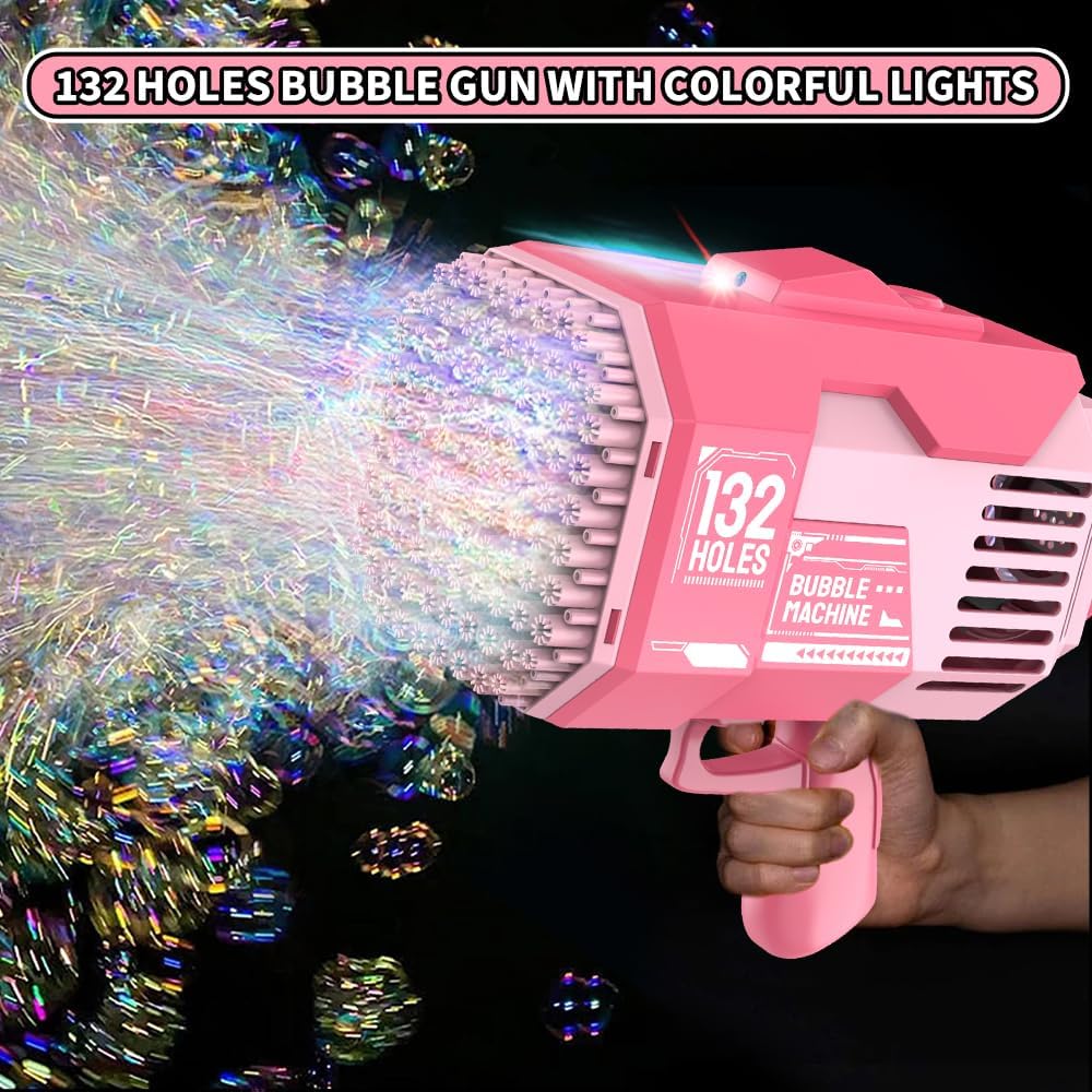 Bubble Gun 132 Holes With Colorful Lights