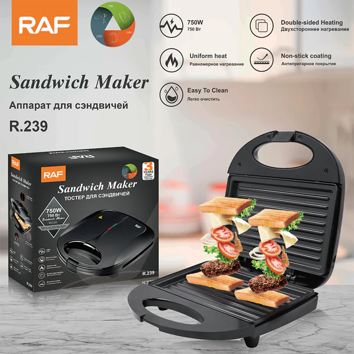 Raf Non-stick Sandwich Maker 850W R239