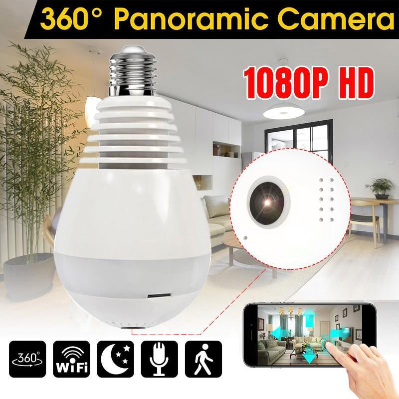 IP Wireless Panoramic Bulb Camera 1080p HD 3MP