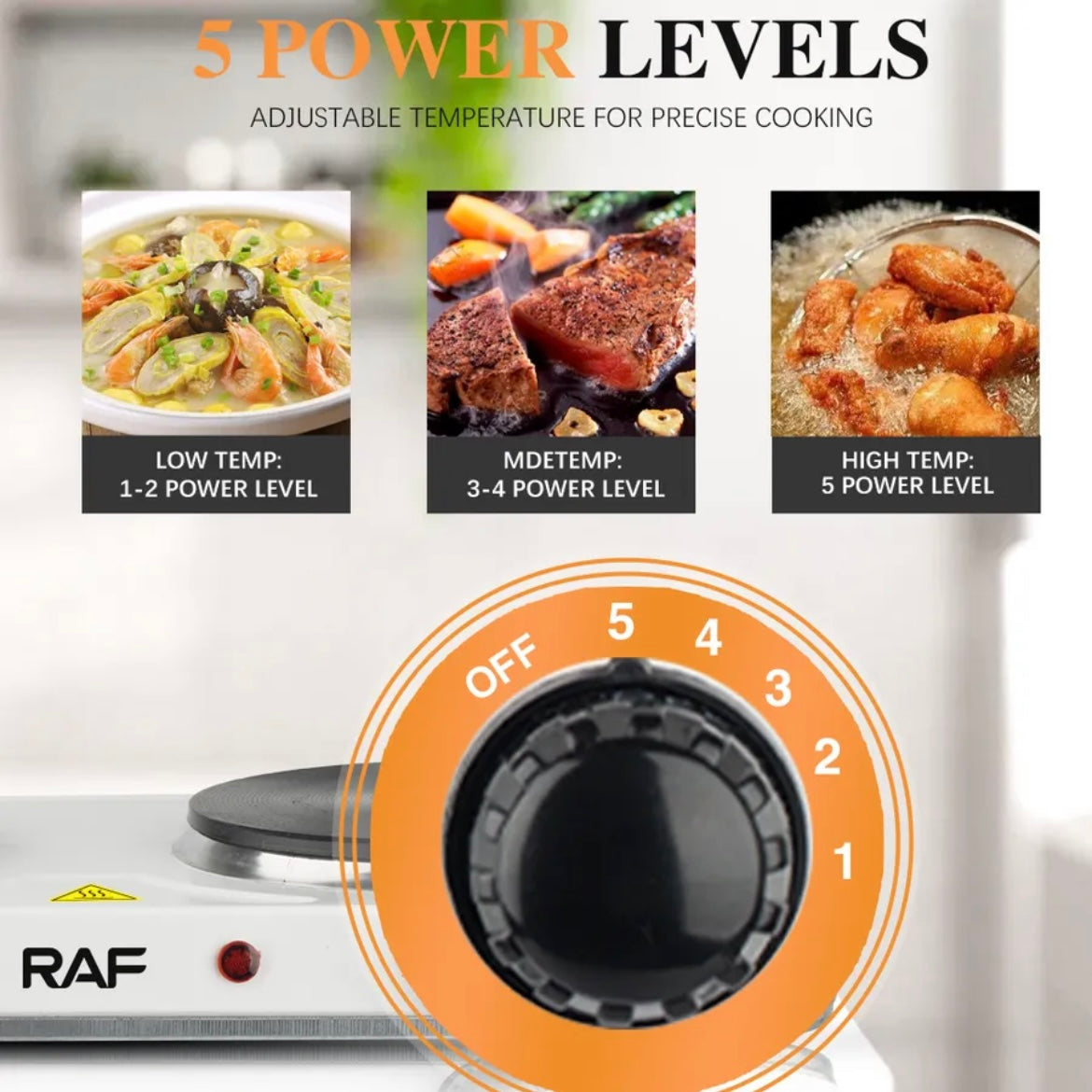 Raf Non-stick Double Hot Plate Electric Stove Cooker R8020