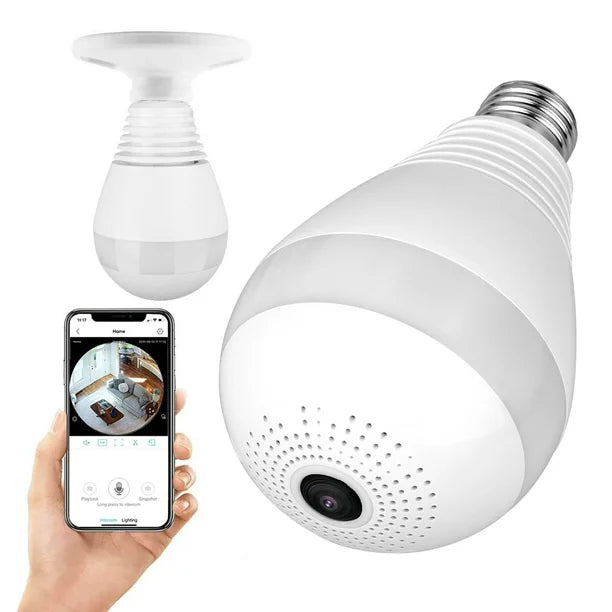 IP Wireless Panoramic Bulb Camera 1080p HD 3MP