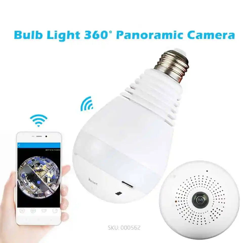 IP Wireless Panoramic Bulb Camera 1080p HD 3MP